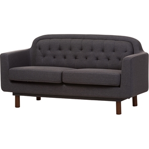 Virginia Upholstered Sofa - Button Tufted, Dark Gray 