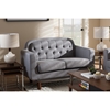 Virginia Upholstered Loveseat Settee - Button Tufted, Light Gray - WI-810-LIGHT-GRAY-LS