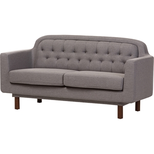 Virginia Upholstered Sofa - Button Tufted, Light Gray 