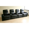 Cannes 4-Seat Leather Home Theater Seating - Black - 8326-BLACK-4SEAT