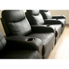 Cannes 4-Seat Leather Home Theater Seating - Black - 8326-BLACK-4SEAT