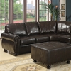 Hammond Sectional Sofa - Dark Brown Leather, Rolled Arms - WI-9178-4PC-SECTIONAL-SET