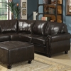 Hammond Sectional Sofa - Dark Brown Leather, Rolled Arms - WI-9178-4PC-SECTIONAL-SET