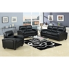 Duncan Modern Sofa &amp; Loveseat - Black Leather - WI-9385-2PC-SOFA-LOVESEAT-SET