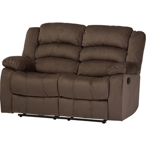Hollace Microsuede Loveseat Recliner - Taupe 