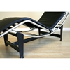Le Corbusier Style Leather Chaise Lounge in Black - WI-990A-BLACK