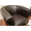 Lucille Curved Dark Brown Leather Club Chair - WI-A-176-206