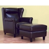 Tobias Dark Brown Leather Club Chair and Ottoman - WI-A-393