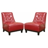 Lintlaw Red Leather Modern Club Chair (Set of 2) - WI-A-703-067