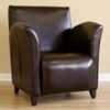 Lucio Dark Brown Leather Flared Arm Club Chair - WI-A-81-001