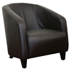 Louisa Brown Leather Curved Club Chair - WI-A-83-206
