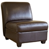 Luther Dark Brown Full Leather Armless Club Chair - WI-A-85-001