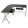 Elburn L-Shaped Office Desk - Wenge, Keyboard Tray, Drawer - WI-AA-2007-X2-WENGE-DESK