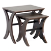 Xavier 2-Piece Wood Nesting Table Set - Wenge, Black Steel Bar - WI-AA-CJ4-WENGE-AT