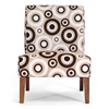 Davis Accent Chair - Brown Wood Legs, Circle Prints (Set of 2) - WI-ACCENT-LOUNGE-CHAIR-109-612