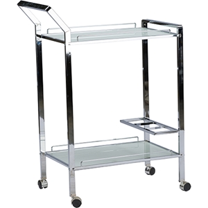 Contino Metal Tempered Glass Serving Trolley - Chrome 