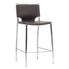 Montclare 26'' Counter Stool - Chrome Frame, Brown Leather - WI-ALC-1083A-65-BROWN