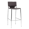 Montclare 29.25'' Bar Stool - Chrome Frame, Brown Leather - WI-ALC-1083A-75-BROWN