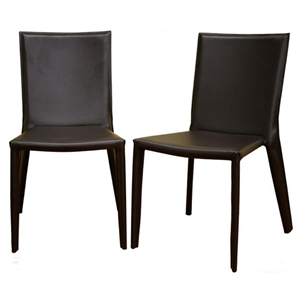 Semele Stackable Chocolate Brown Leather Dining Chair 