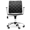 Vittoria Adjustable Swivel Office Chair - Tilt, Casters, Black Leather - WI-ALC-1866C-BLACK-OC