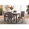 Andrew 5-Piece Upholstered Grid-Tufting Dining Set - Gray Fabric - WI-ANDREW-5PC-GRAY-9-GRIDS-DINING-SET