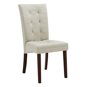 Anne Dining Chair - Dark Brown Legs, Beige Twill Fabric 