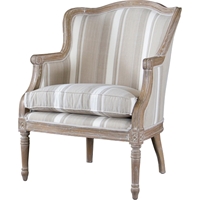 Charlemagne Accent Chair - Beige, Brown Oak
