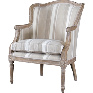 Charlemagne Accent Chair - Beige, Brown Oak 