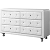 Luminescence Faux Leather Dresser 6 Drawers White Dcg Stores