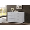 Pageant Faux Leather 6 Drawers Dresser - White - WI-BBT2031-DRESSER-WHITE