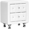 Stella 2 Drawers Nightstand - Crystal Tufted, White - WI-BBT3084-WHITE-NS