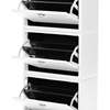 Petito 3 Tiers Faux Leather Shoe Cabinet - White - WI-BBT3113-3T-WHITE-SR