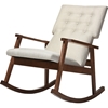 Agatha Upholstered Rocking Chair - Button Tufted, Light Beige - WI-BBT5179-LIGHT-BEIGE-RC