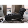 Pease Faux Leather Chaise Lounge - Crystal Button Tufted, Black - WI-BBT5187-BLACK-CHAISE