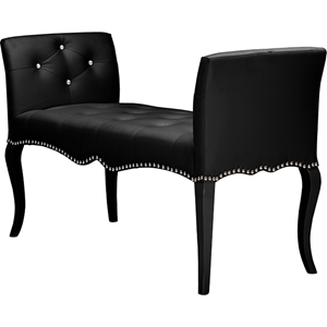 Kristy Faux Leather Seating Bench - Black 