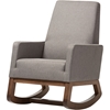 Yashiya 2-Piece Upholstered Rocking Chair - Ottoman, Gray - WI-BBT5199-GRAY-SET