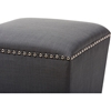 Beverly Fabric Upholstered Ottoman Stool - Nailhead, Gray - WI-BBT5203-GRAY