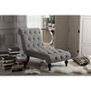 Layla Upholstered Chaise Lounge - Button Tufted, Gray - WI-BBT5211-GRAY-CHAISE