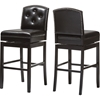 Ginaro Faux Leather Swivel Bar Stool - Button Tufted, Dark Brown (Set of 2) - WI-BBT5220-BROWN-STOOL