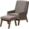 Aberdeen 2-Piece Upholstered Lounge Chair - Ottoman, Gravel - WI-BBT5253-GRAVEL-SET
