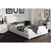 Marina Faux Leather Platform Bed - Crystal Buttons, White - WI-BBT6473-WHITE-BED