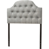 Morris Upholstered Scalloped Twin Headboard - Button Tufted, Gray - WI-BBT6496-GRAY-TWIN-HB