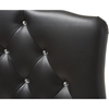 Rita Faux Leather Scalloped Twin Headboard - Button Tufted, Black - WI-BBT6503-BLACK-TWIN-HB
