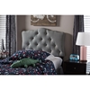 Rita Upholstered Scalloped Twin Headboard - Button Tufted, Gray - WI-BBT6503-GRAY-TWIN-HB