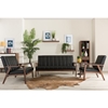 Nikko 3-Piece Living Room Set - Black - WI-BBT8011A2-BLACK-3PC-SET