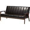 Nikko Faux Leather Sofa - Dark Brown - WI-BBT8011A2-BROWN-SOFA