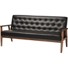Sorrento Faux Leather Sofa - Button Tufted, Black - WI-BBT8013-BLACK-SOFA