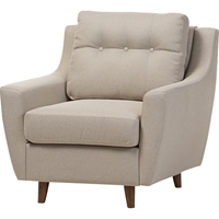 Mckenzie Upholstered Chair - Button Tufted, Light Beige