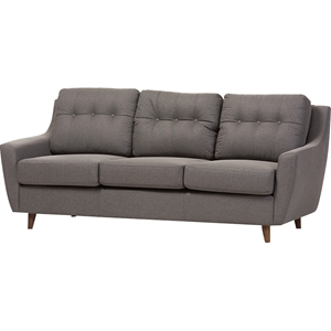 Mckenzie Upholstered Sofa - Button Tufted, Gray 