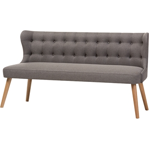 Melody Settee Sofa - Button Tufted, Gray 